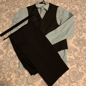 Boys dress pants, shirt and vest